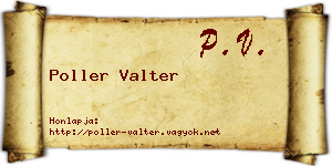Poller Valter névjegykártya